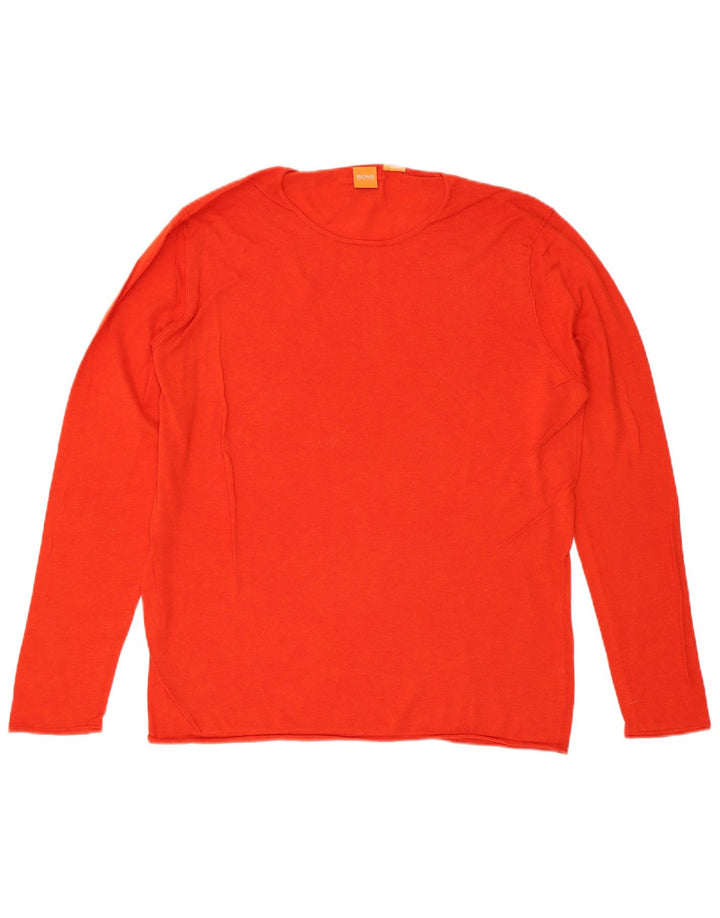 Suéter masculino Hugo Boss com gola redonda 2XL vermelho