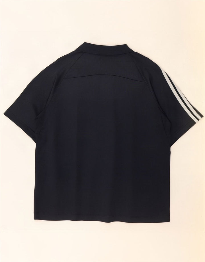 Camisa polo masculina Adidas pequena azul marinho poliéster