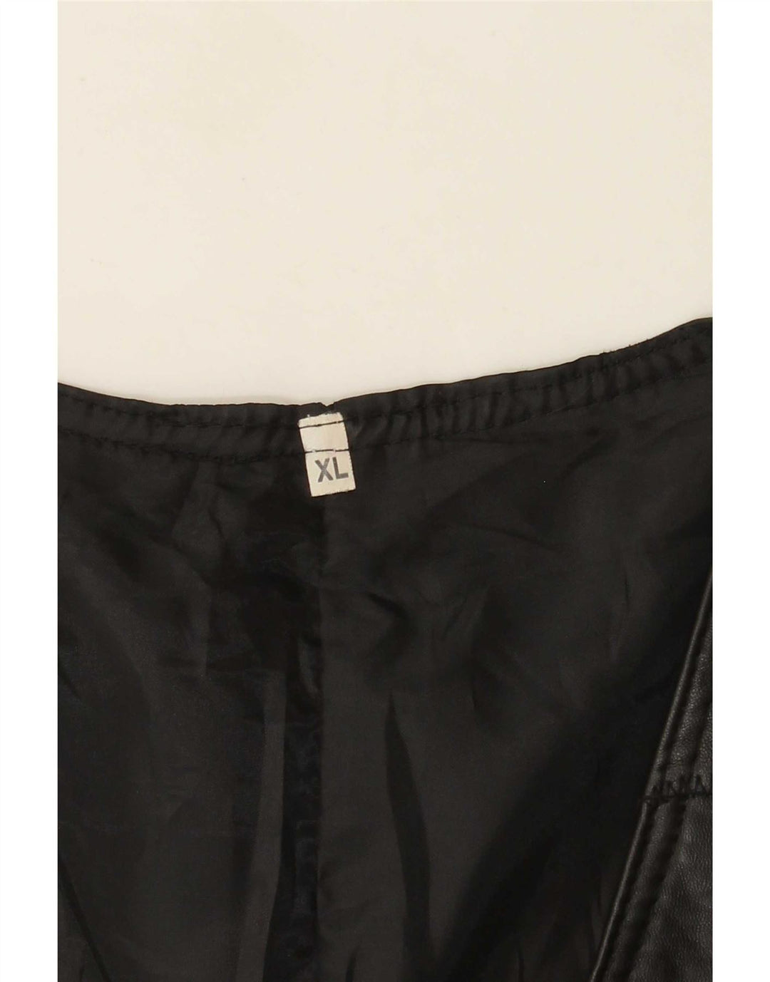 Colete de couro masculino vintage XL preto patchwork