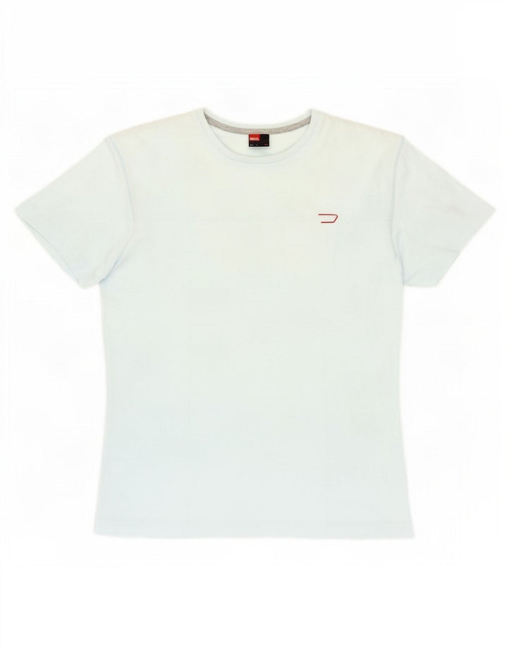 Diesel Camiseta Masculina Top Médio Algodão Azul