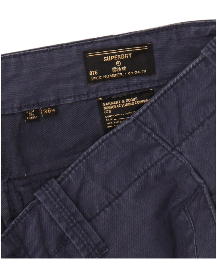 Shorts cargo masculino Superdry W36 grande algodão azul marinho