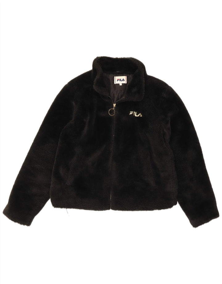 Jaqueta de lã oversized feminina FILA UK 10 poliéster preto pequeno