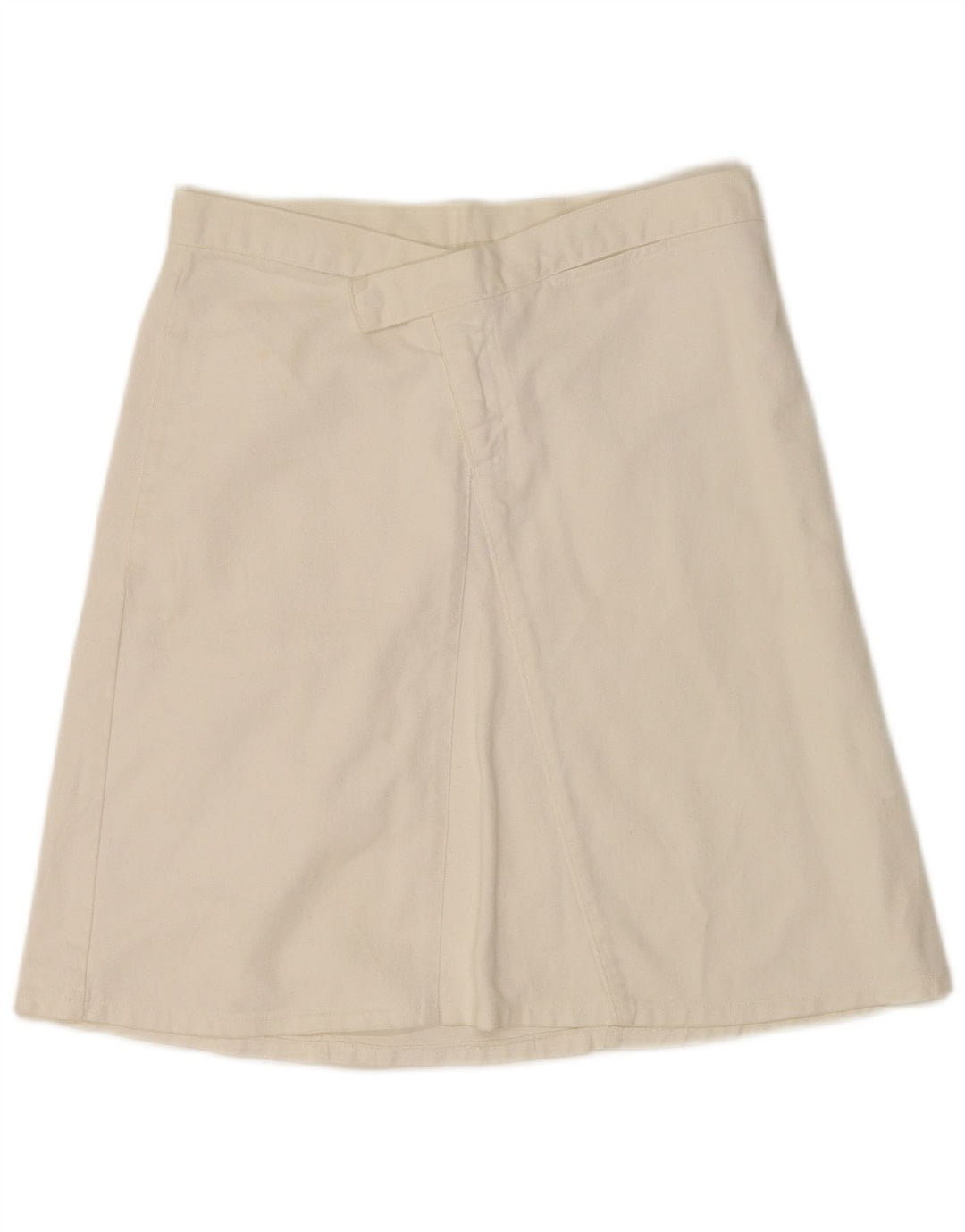 Saia jeans feminina Benetton A-Line IT 44 médio W30 algodão branco