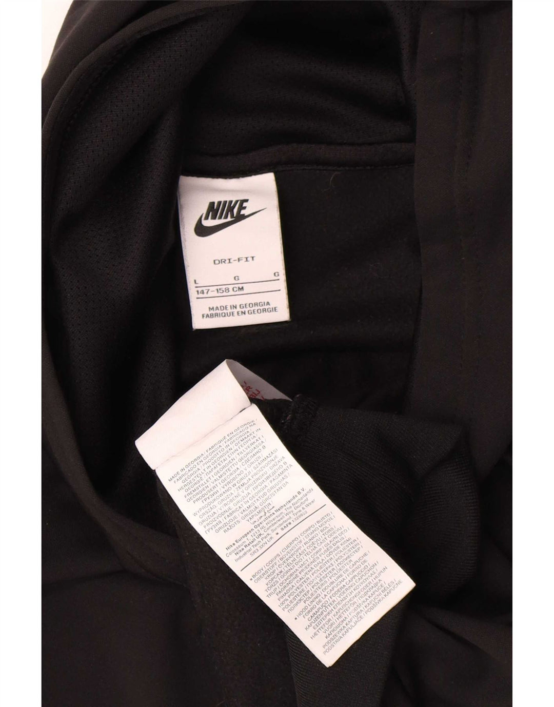 Jumper gráfico com capuz Nike Boys 12-13 anos grande poliéster preto