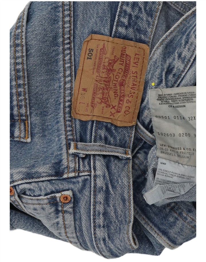 Calça jeans feminina Levi's 501 W32 grande algodão azul