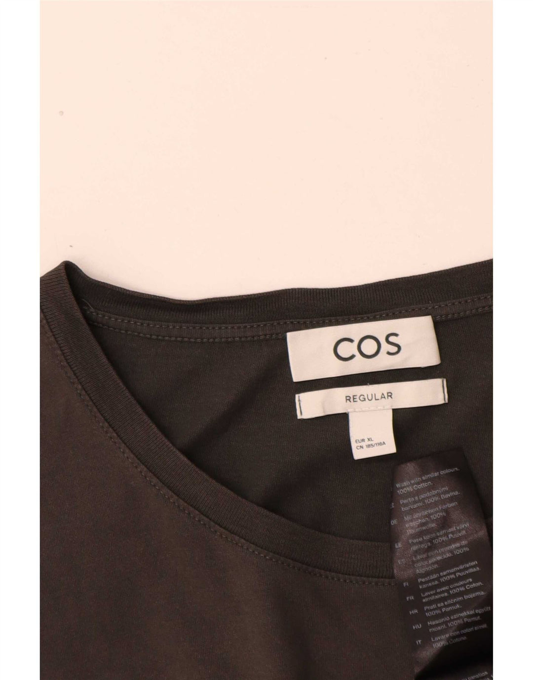 Cos Mens Camiseta Regular Top XL Algodão Cinza