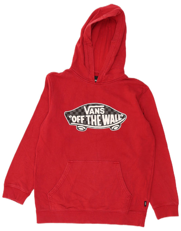 Vans feminino gráfico moletom com capuz UK 16 grande algodão vermelho