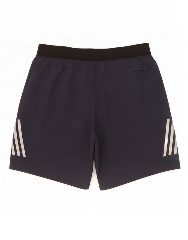 Adidas Mens Regular Fit Sport Shorts Large Navy Blue Colourblock Polyester
