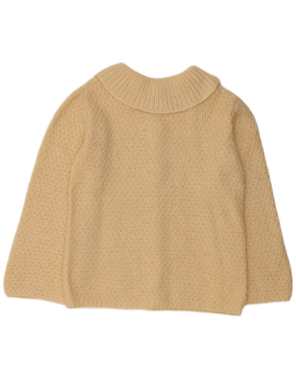 Suéter Cardigan Feminino Vintage Reino Unido 16 Grande Bege