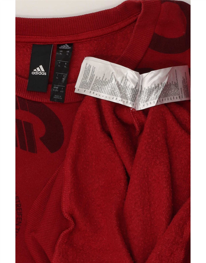 Adidas Mens Graphic Moletom Jumper XL Vermelho Algodão