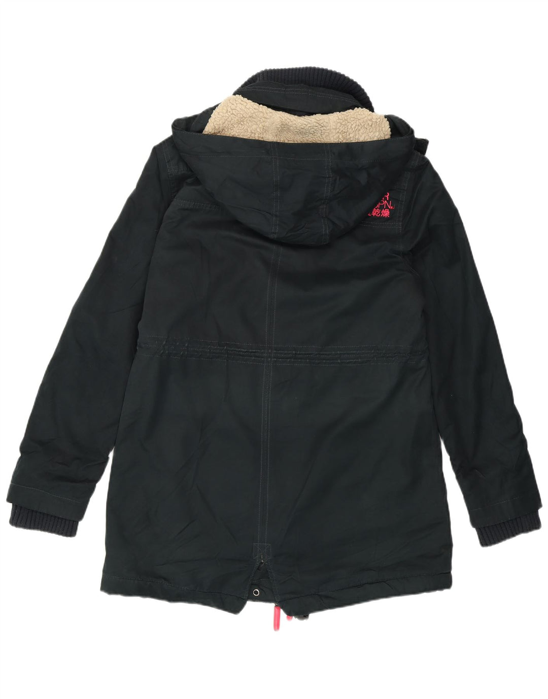 Jaqueta Superdry Feminina The windparka Parka UK 16 Grande Poliéster Preto