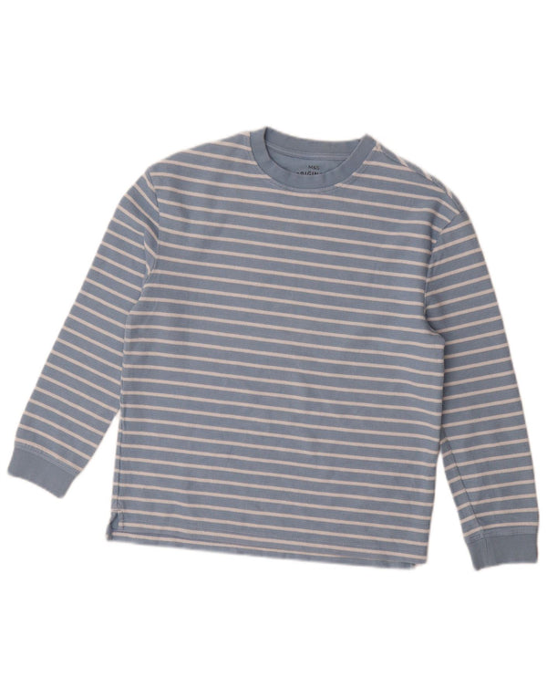 Top Marks & Spencer para meninos manga comprida 11-12 anos algodão listrado azul