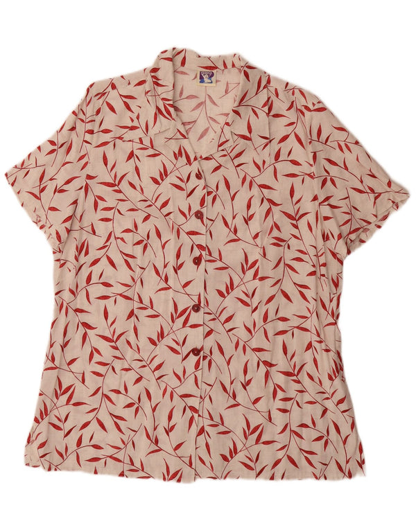 Camisa feminina de manga curta Yessica UK 20 2XL off white floral viscose