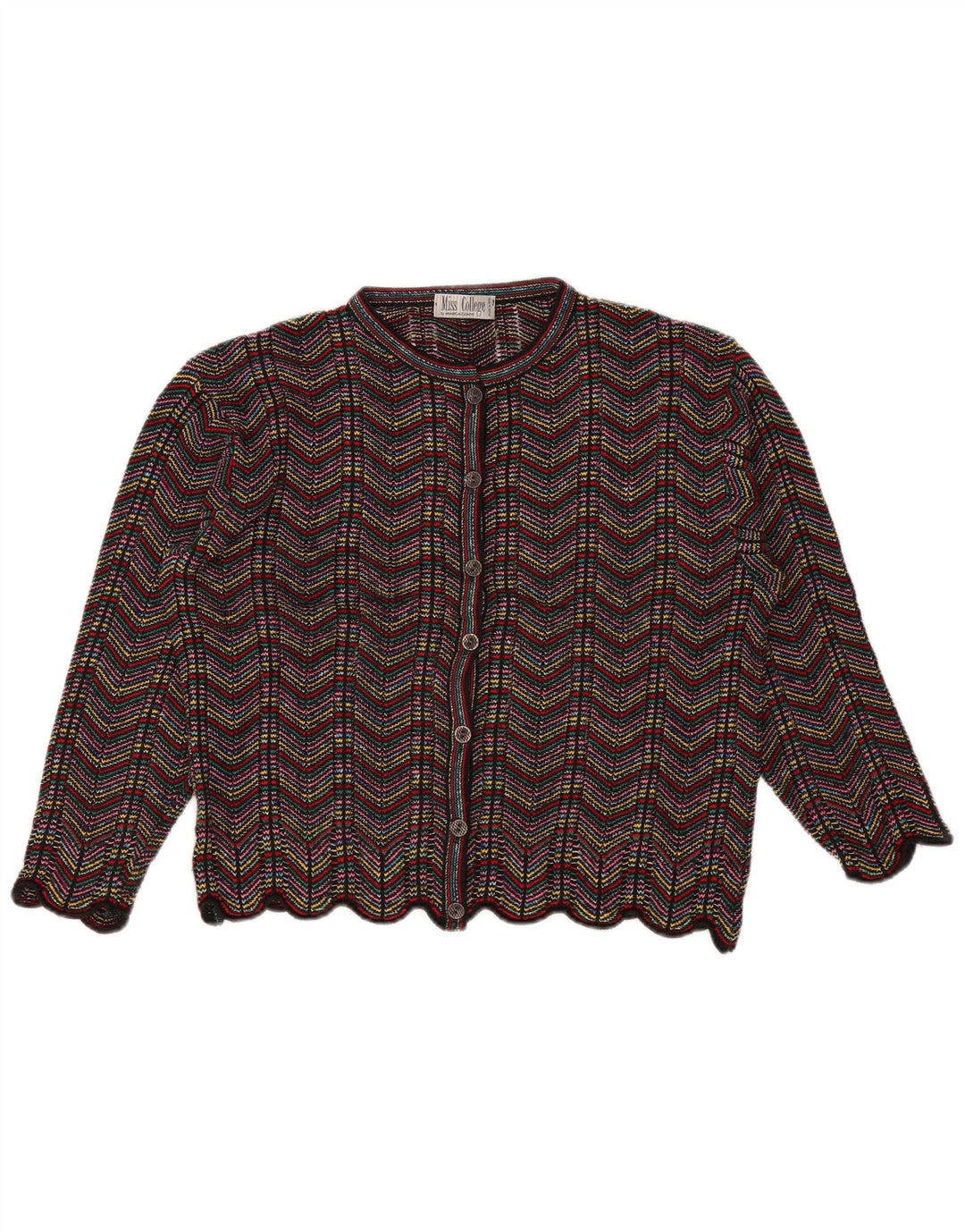 Suéter cardigã feminino College By Marcazzani UK 14 médio multicolorido