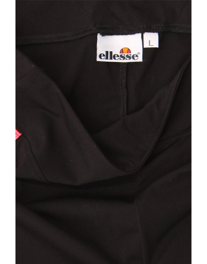 Ellesse Leggings Femininas Gráficas UK 14 Grande Bloco Colorido Preto