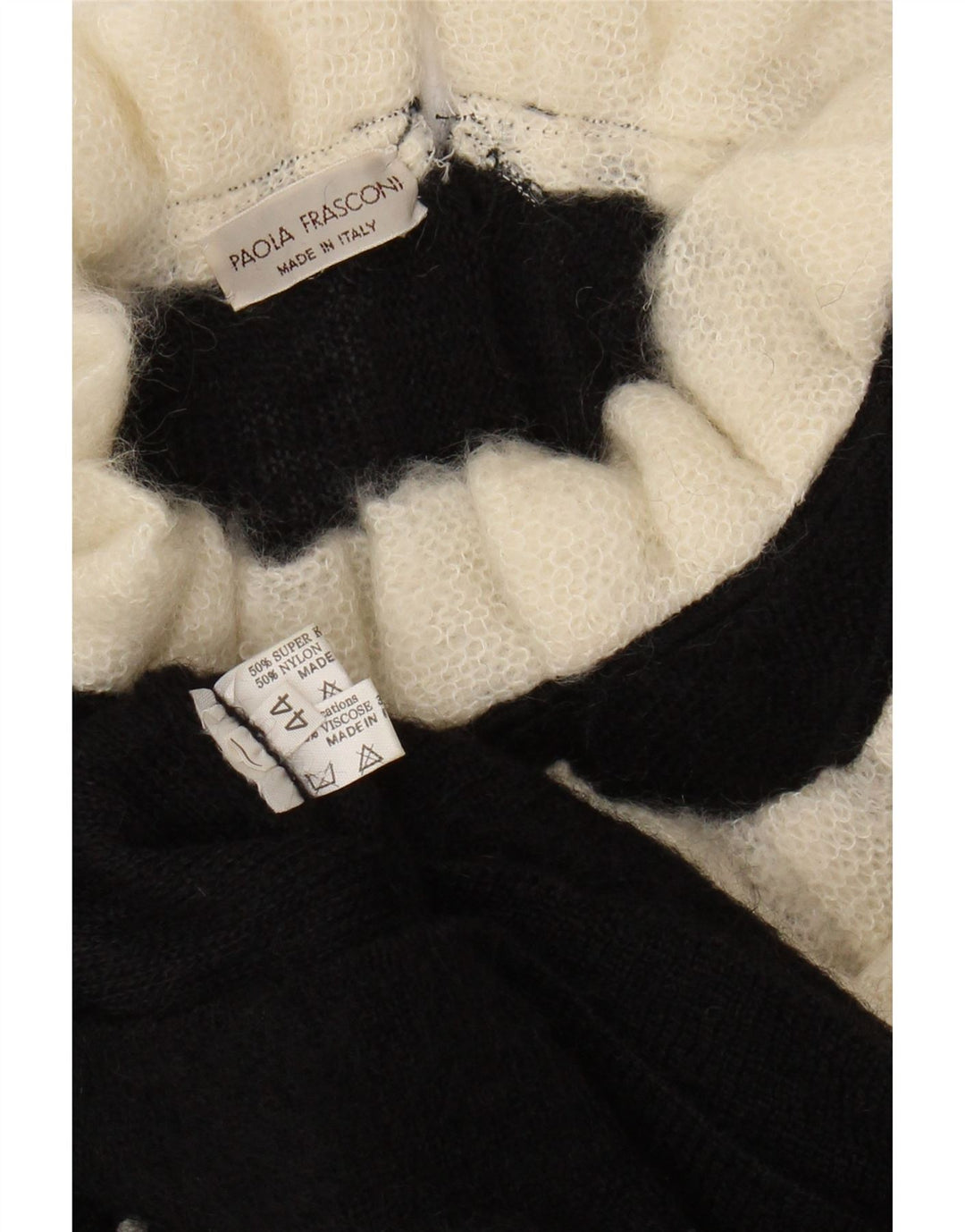 Suéter feminino VINTAGE com gola tartaruga IT 44 médio preto floral