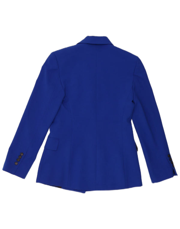 Jaqueta blazer feminina Zara com corte solto e peito duplo Reino Unido 6 XS azul poliéster