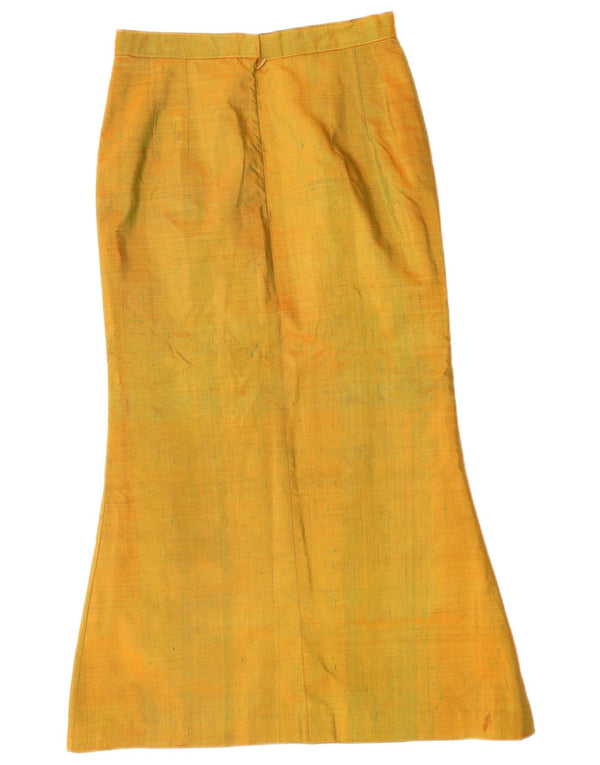 Saia tulipa feminina VINTAGE W28 médio amarelo manchado