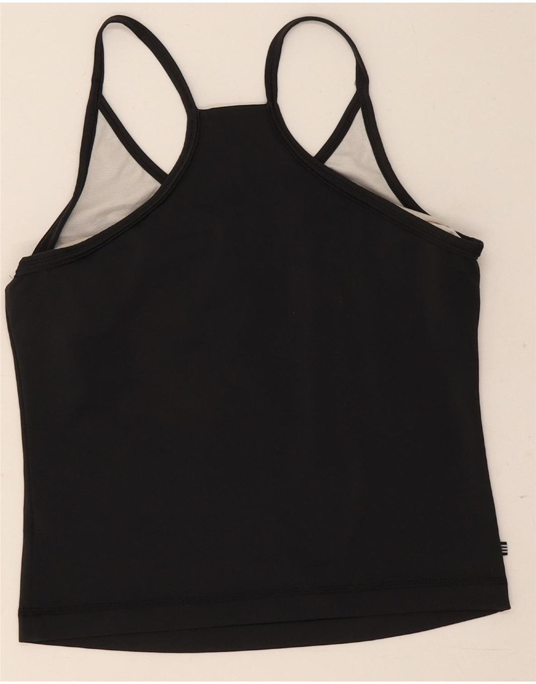 Adidas Womens Crop Vest Top UK 12 Médio Preto Poliéster