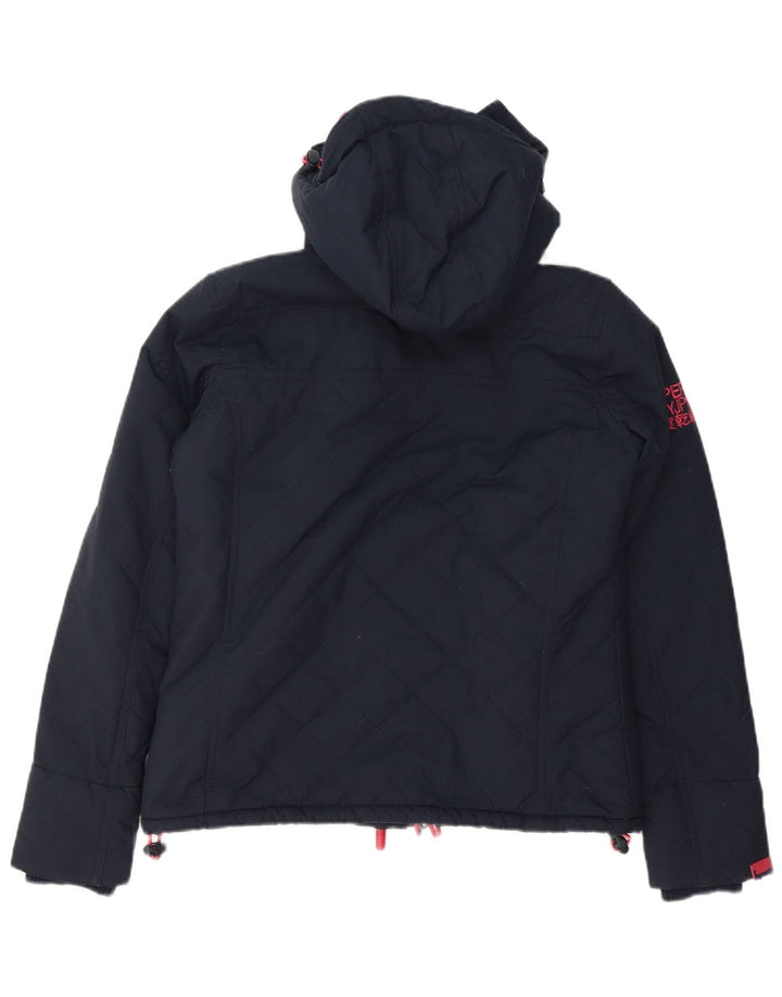 Jaqueta corta-vento feminina Superdry com capuz Reino Unido 14 médio azul marinho
