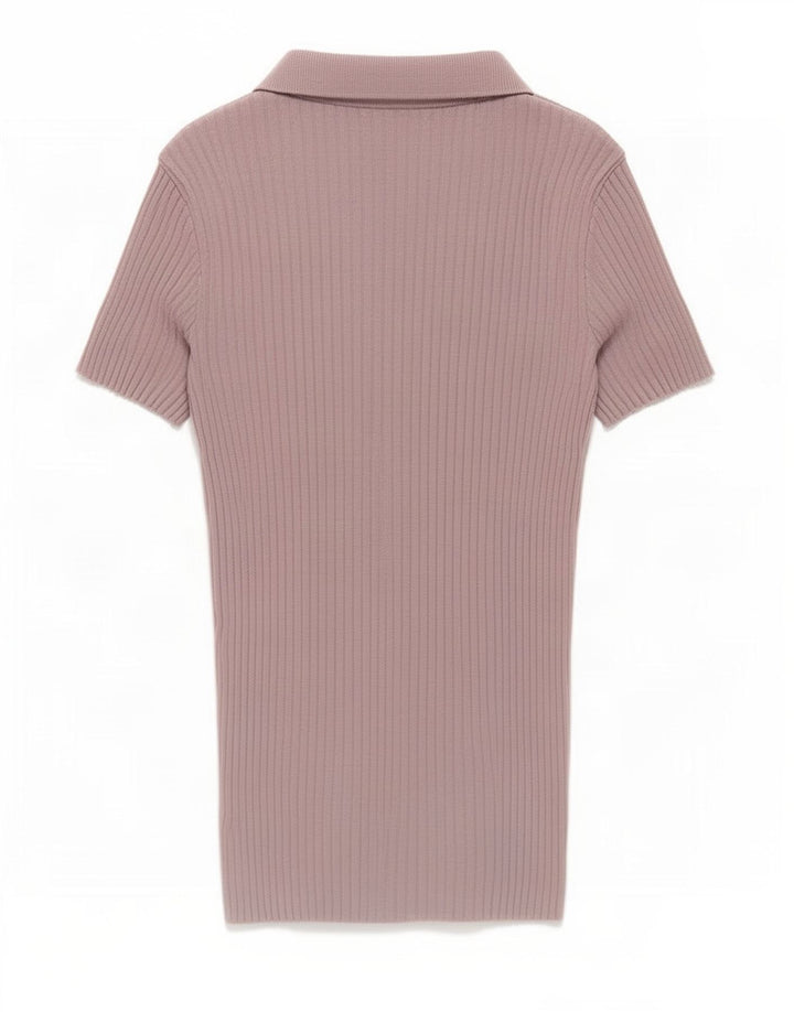 Camisa polo feminina Zara Reino Unido 12 médio roxo
