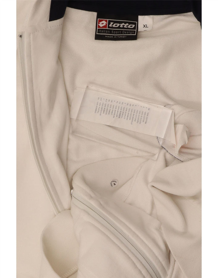 LOTTO Womens Sleeveless Zip Hoodie Sweater UK 18 XL White Cotton Vintage Lotto and Second-Hand Lotto from Messina Hembry 
