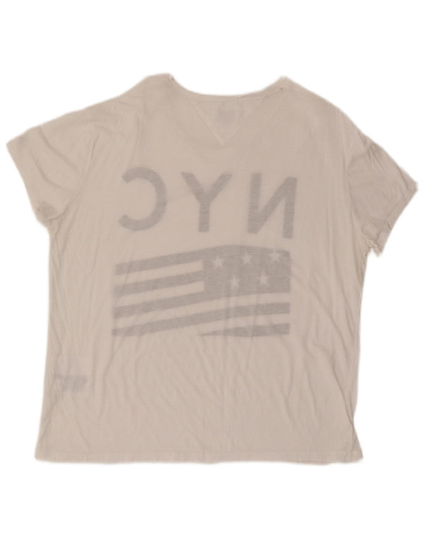 Tommy Hilfiger Camiseta masculina gráfica Top XL algodão branco