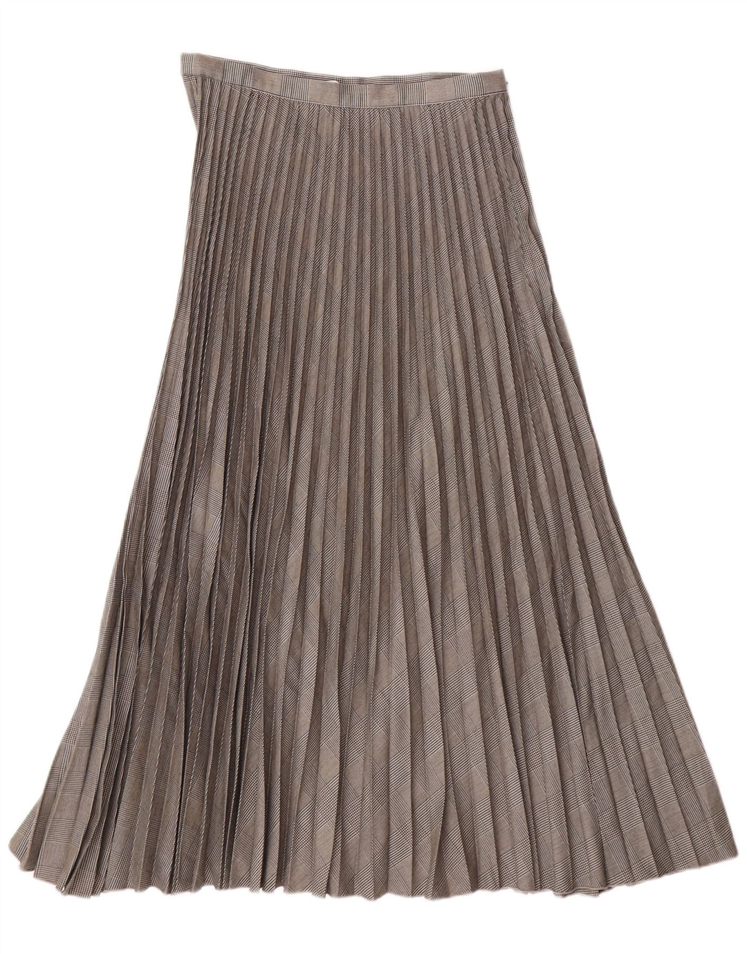 H&M Saia feminina plissada com faca EU 38 Médio W28 Cinza Houndstooth Poliéster