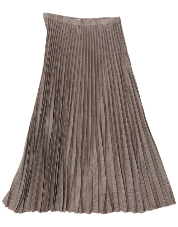 H&M Saia feminina plissada com faca EU 38 Médio W28 Cinza Houndstooth Poliéster