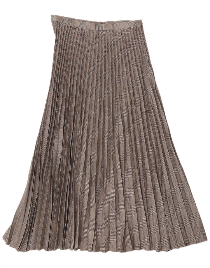 H&M Saia feminina plissada com faca EU 38 Médio W28 Cinza Houndstooth Poliéster