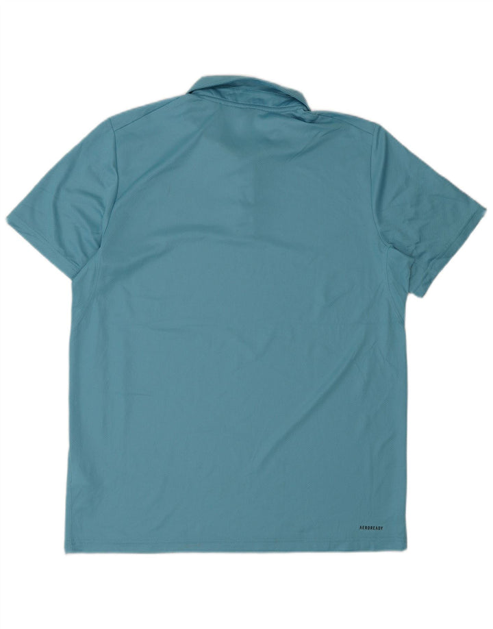 Adidas Mens Aeroready Polo Camisa Azul Médio Poliéster