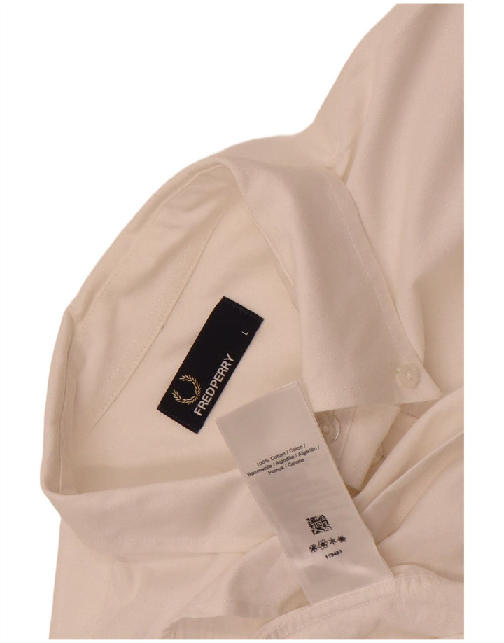 Camisa masculina Fred Perry grande algodão branco