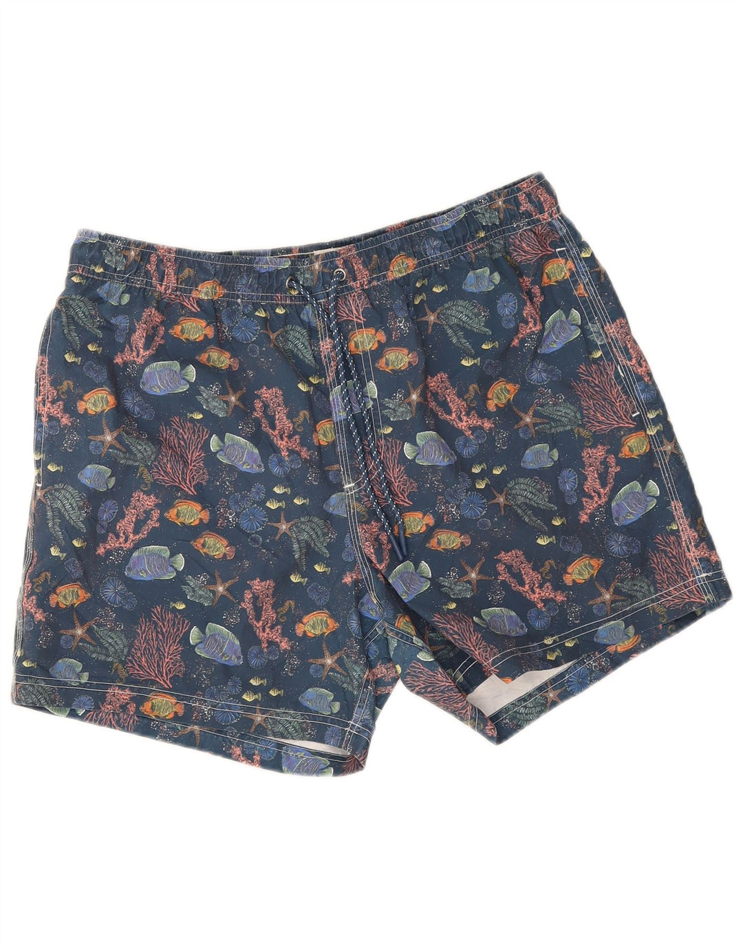 Shorts de banho masculino John Lewis com padrão abstrato grande poliéster azul marinho
