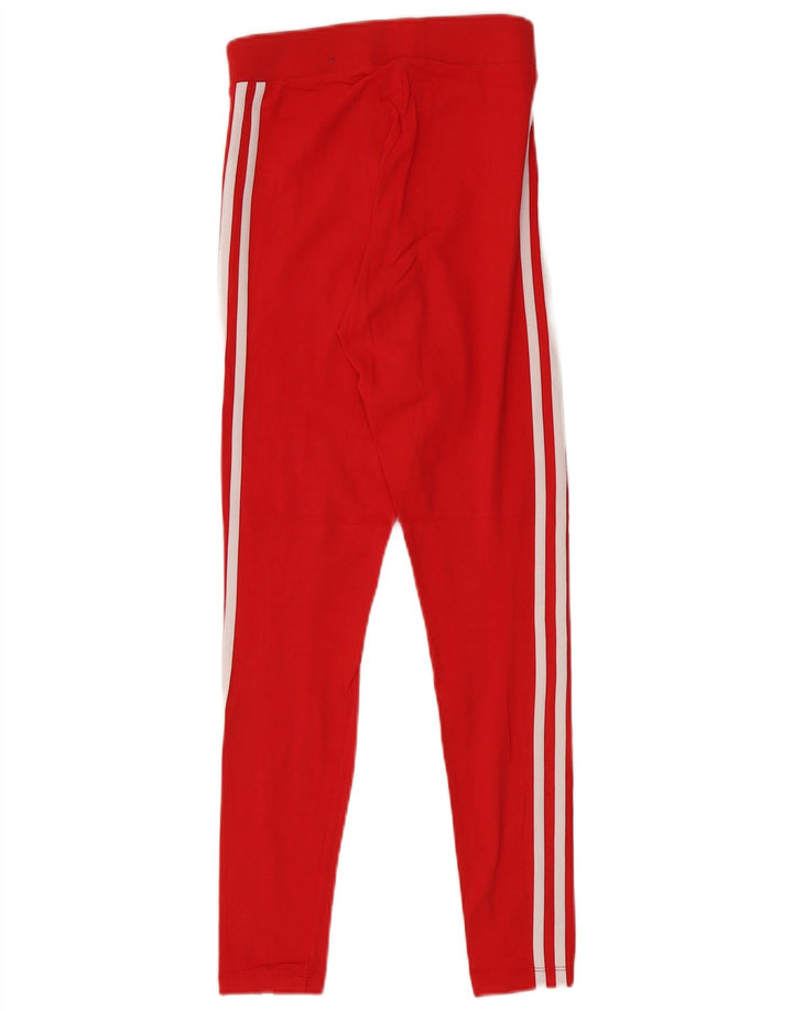 Leggings Adidas Femininas UK 10 Pequenas Algodão Vermelho