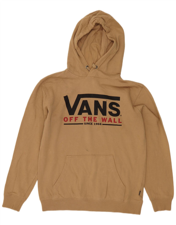 Vans masculino gráfico moletom com capuz pequeno algodão bege