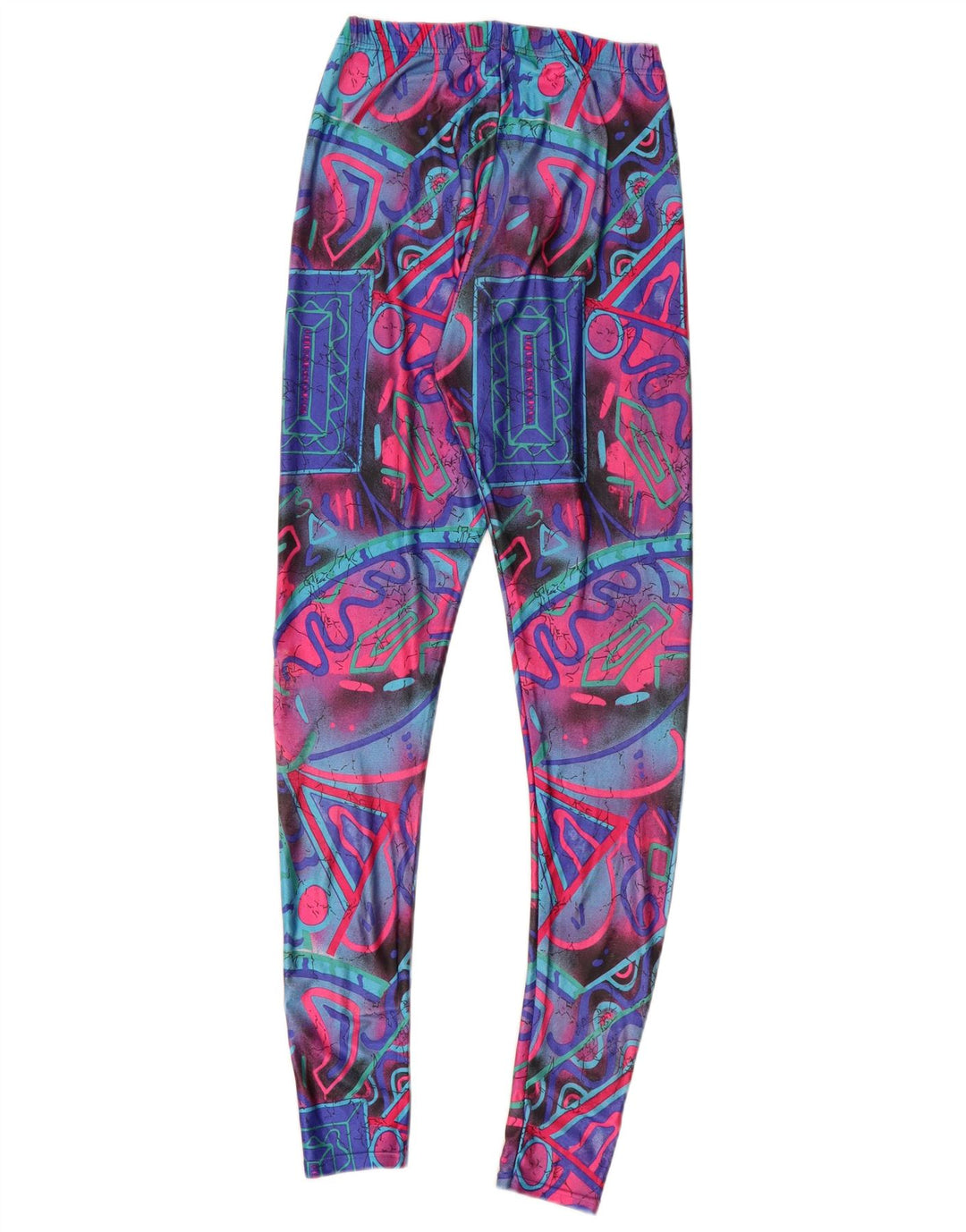 Leggings femininas VINTAGE UK 6 XS multicoloridas geométricas