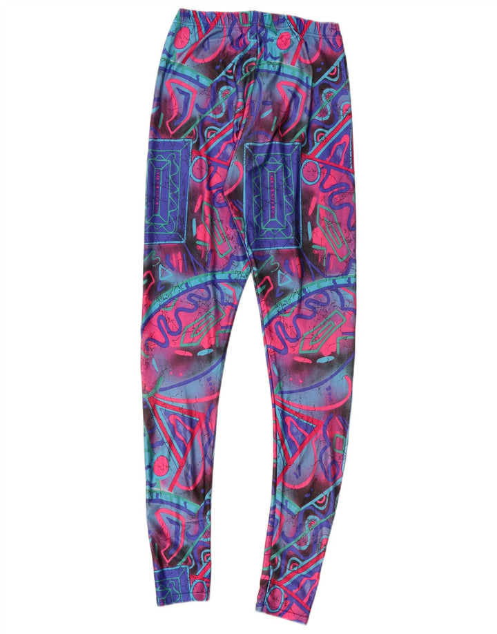 Leggings femininas VINTAGE UK 6 XS multicoloridas geométricas