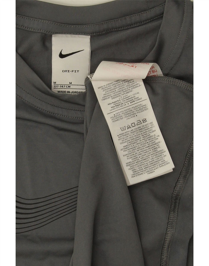 Camiseta Nike Boys Dri Fit Graphic Top 10-11 Anos Cinza Médio Poliéster