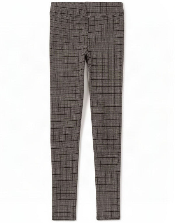 Zara Leggings feminino médio W28 L28 cinza houndstooth