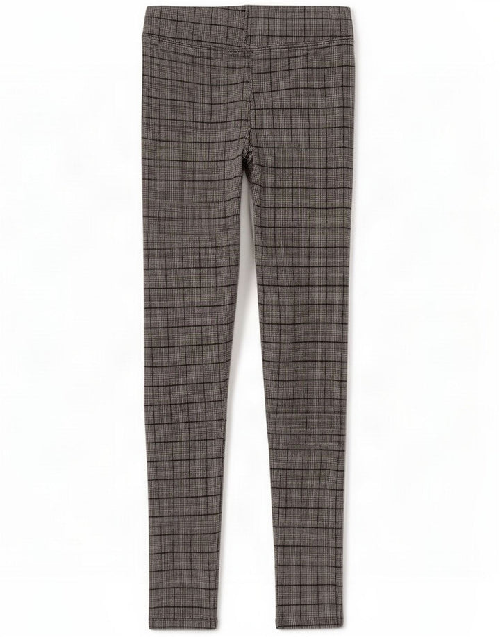 Zara Leggings feminino médio W28 L28 cinza houndstooth
