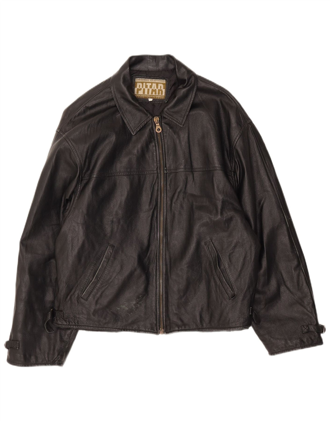 Jaqueta de couro masculina vintage IT 52 XL couro preto