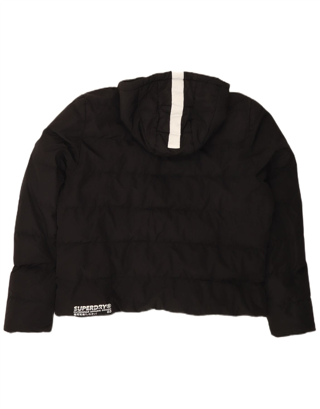 Jaqueta acolchoada com capuz Superdry Womens Crop UK 20 XL poliéster preto