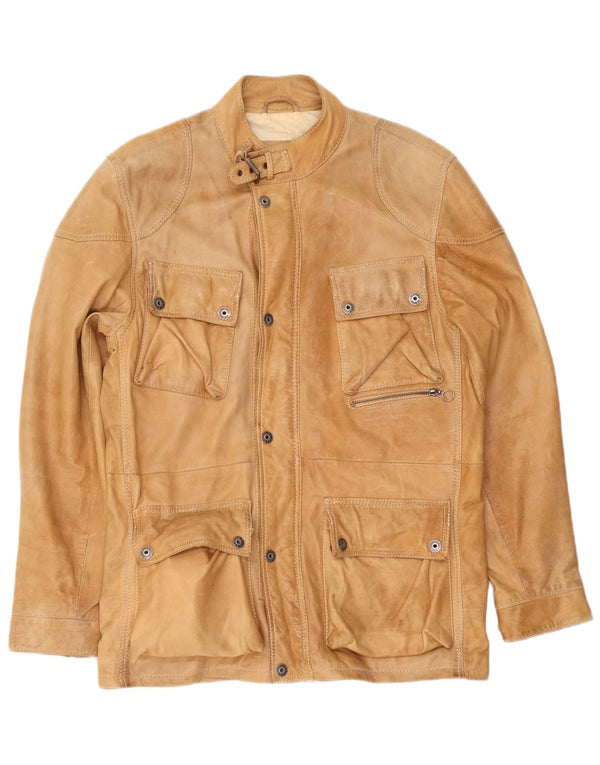 Jaqueta de couro masculina Gipsy UK 38 marrom médio