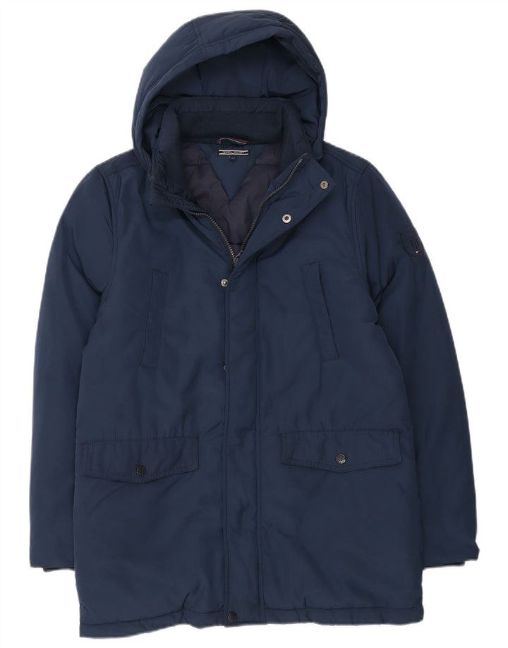 Casaco acolchoado com capuz para meninos Tommy Hilfiger 13-14 anos azul marinho poliéster