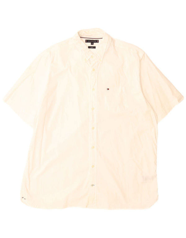 Camisa masculina de manga curta Tommy Hilfiger 2XL algodão branco