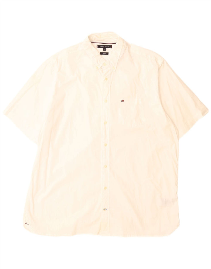 Camisa masculina de manga curta Tommy Hilfiger 2XL algodão branco