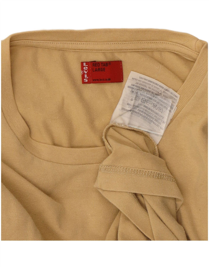 Camiseta feminina Levi's UK 14 grande algodão bege