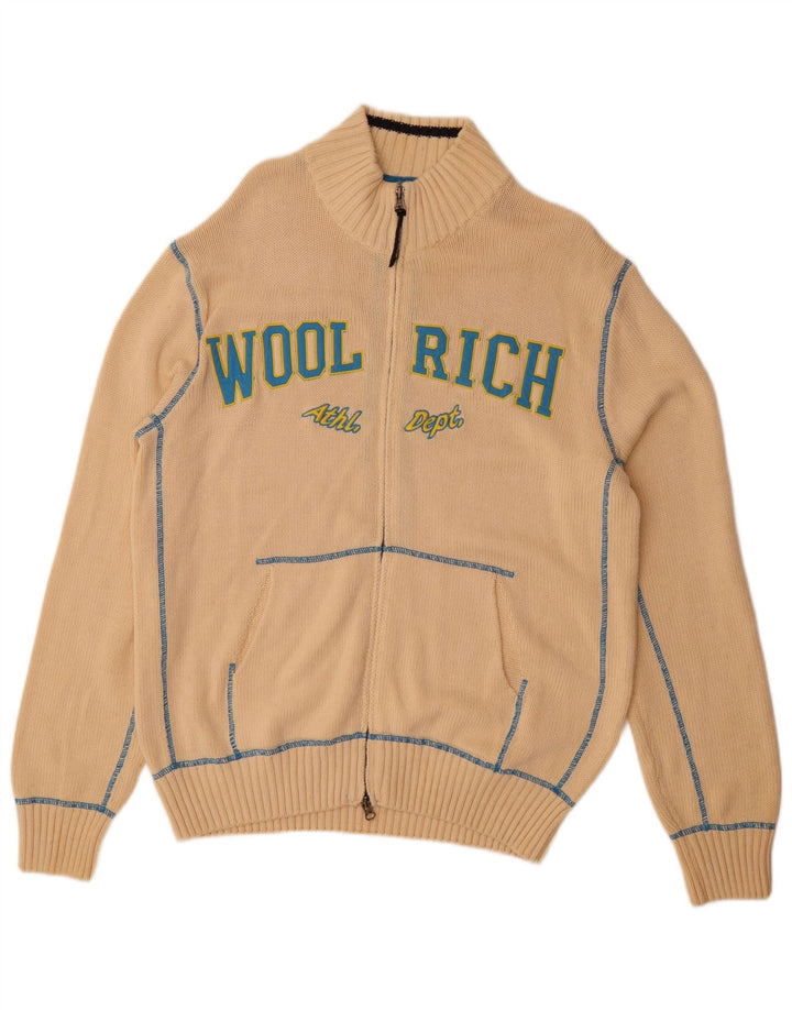 Suéter cardigã masculino WOOLRICH algodão bege XL