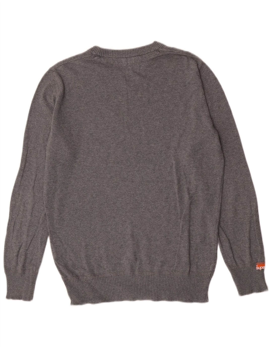 Suéter masculino Superdry com gola canoa e algodão manchado cinza pequeno