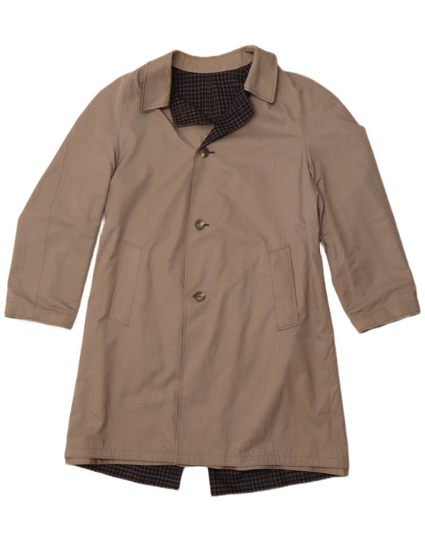 Casaco impermeável masculino reversível DIOLEN UK 40 poliéster xadrez cinza grande